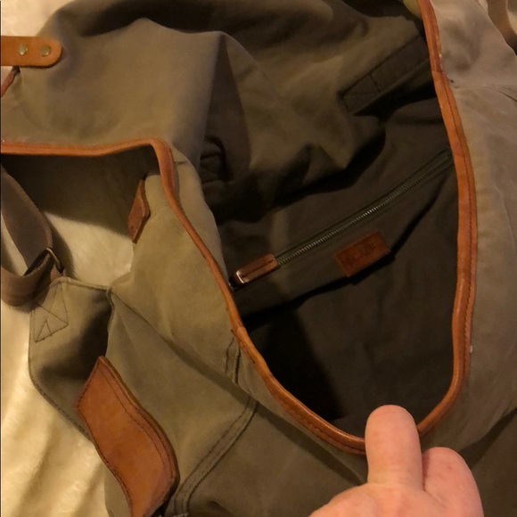 J Crew messenger canvas bag w leather details - Picture 3 of 14